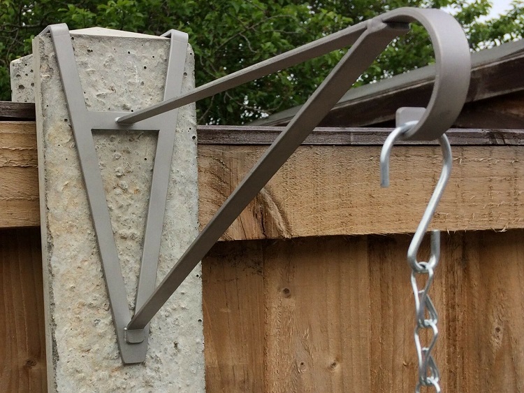 stainless steel concrete post hanging basket bracket